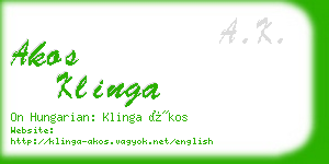 akos klinga business card